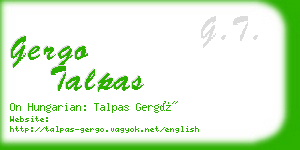 gergo talpas business card